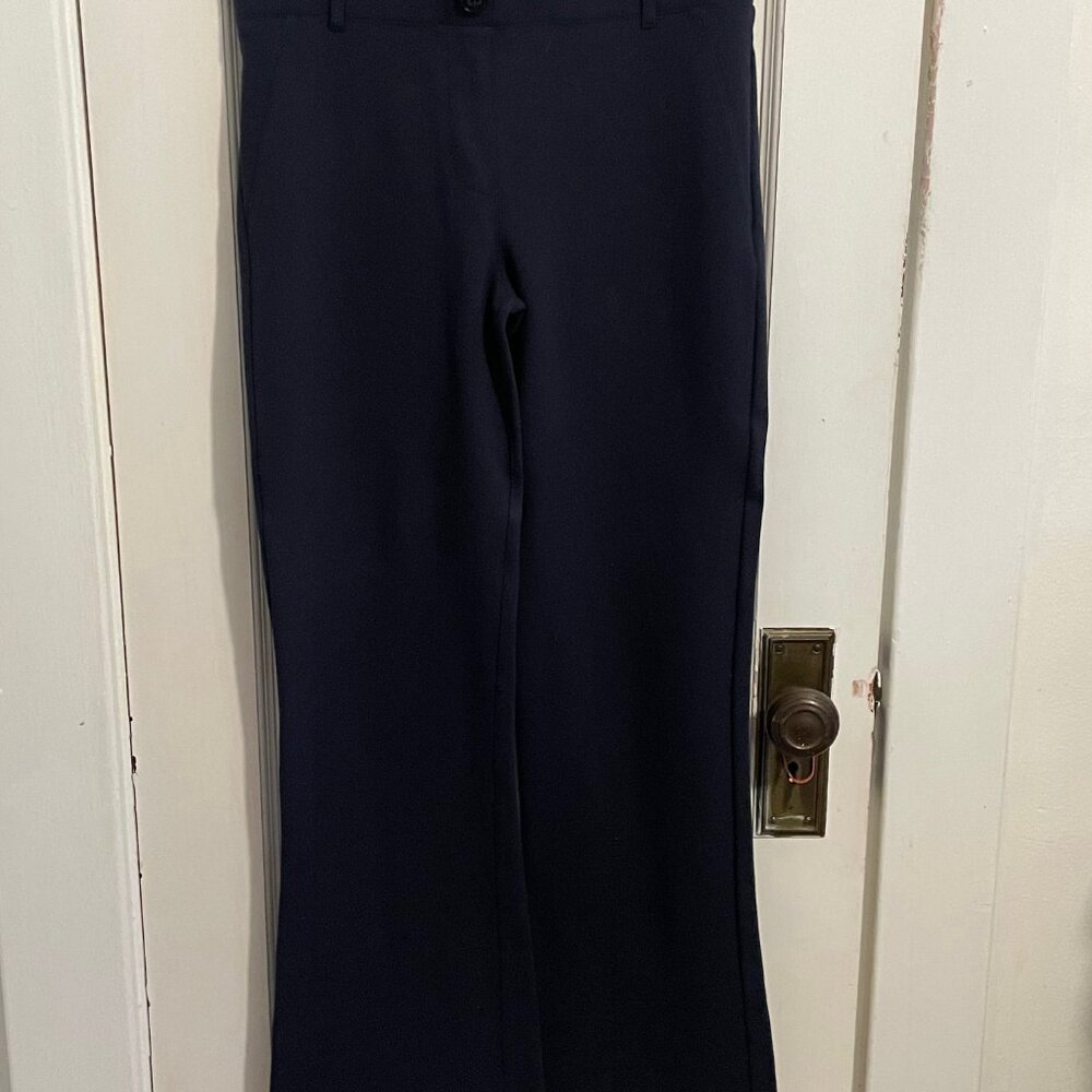 Betabrand Classic Dress Pant Yoga Pant | Bootcut, Navy, Size M (29.5" inseam) - Picture 5 of 5